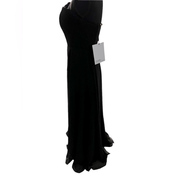 NWT Fame and Partners Black Strapless Chiffon Gown Size 6 - Picture 5 of 13